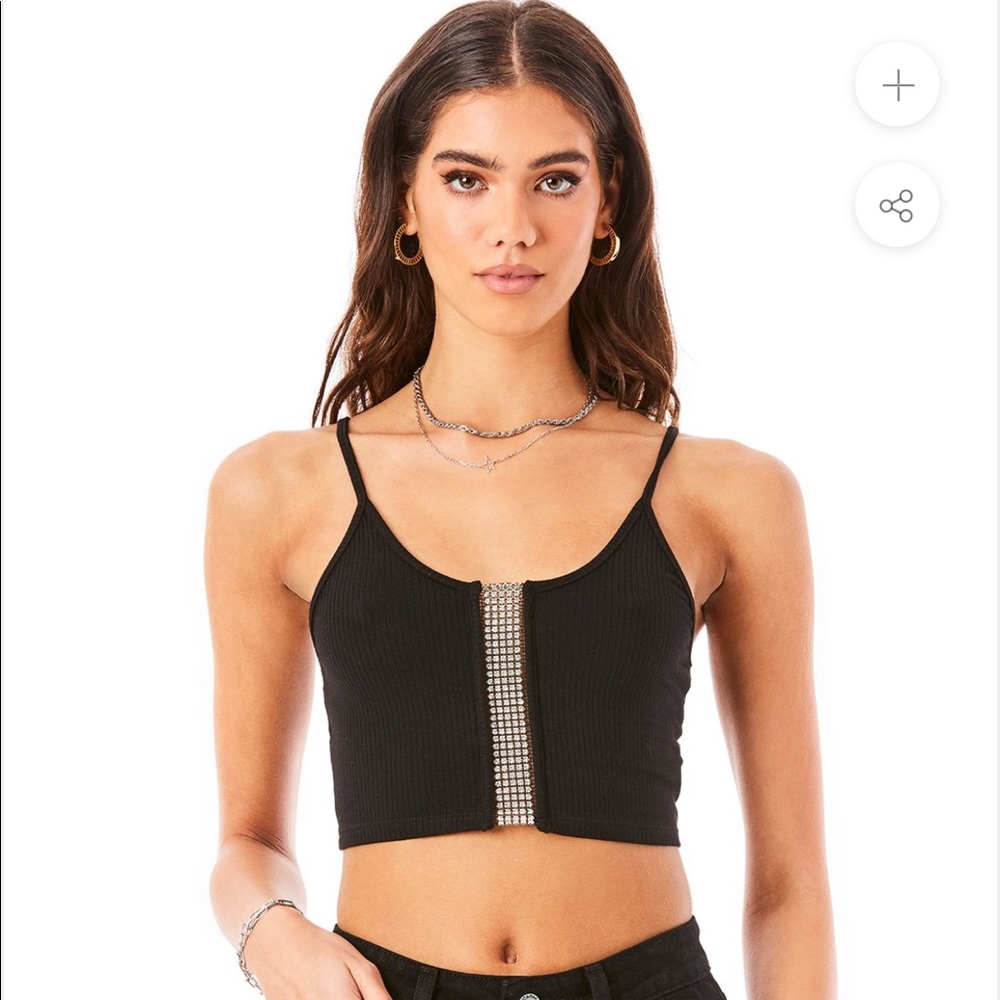 LF Rhinestone Crop Top - Picture 2 of 3
